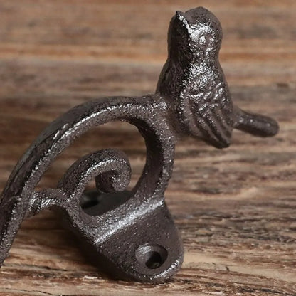 Bird Wall Hook in Rustic Cast Iron