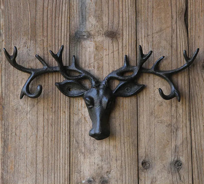 Cast Iron Antler Wall Hook in Rust Brown (4 Designs)