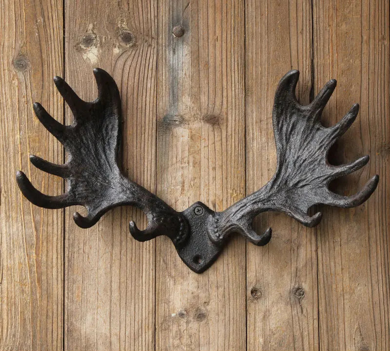 Cast Iron Antler Wall Hook in Rust Brown (4 Designs)