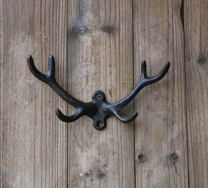 Cast Iron Antler Wall Hook in Rust Brown (4 Designs)