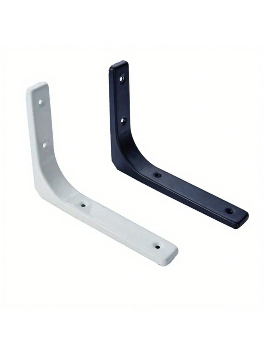 L-Shaped Metal Shelf Brackets in Black or White (Set of 2)