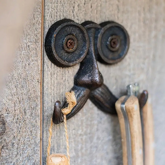 Moustache Wall Hook in Black Cast Iron