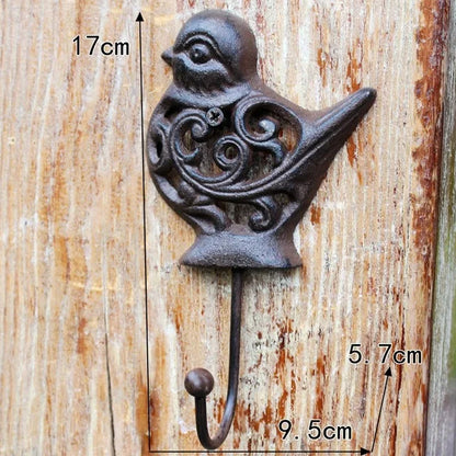 Rustic Iron Animal and Garden Wall Hook (10 Designs)