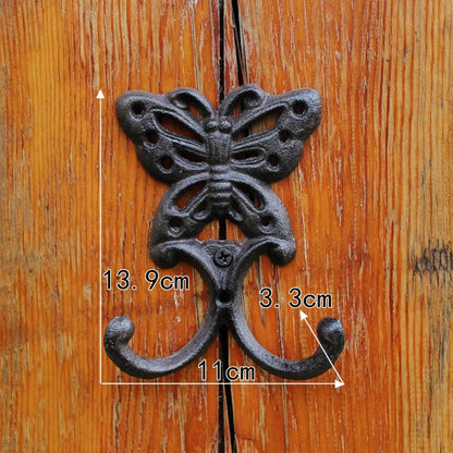 Rustic Iron Animal and Garden Wall Hook (10 Designs)