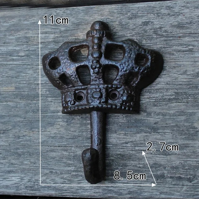 Rustic Iron Crown Wall Hook (3 Designs)