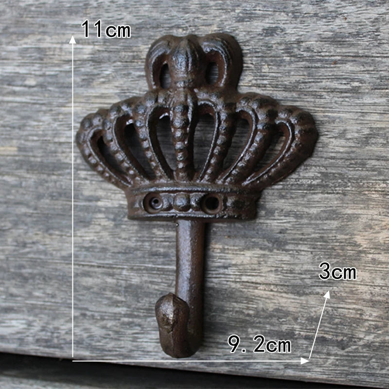 Rustic Iron Crown Wall Hook (3 Designs)